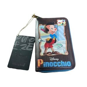 WB  LOUNGEFLY DISNEY: PINOCCHIO BOOK ZIP‎ AROUND WALLET